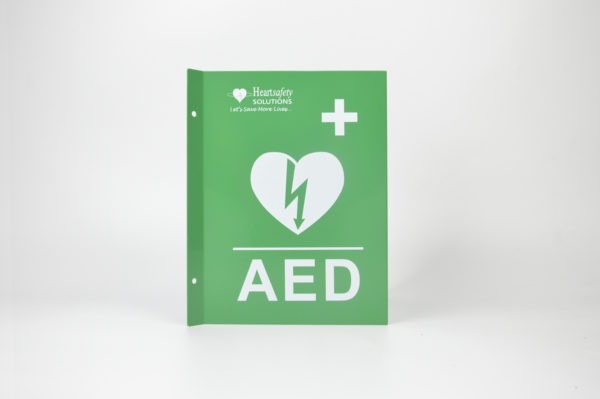 Side View of an AED Wall Sign